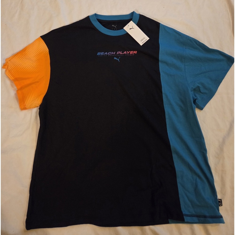 Puma Beach Player Venice Basketball League Colorblock T Shirt Mens Large NWT